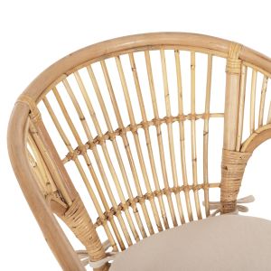 Dampar armchair, 04 rattan in natural-white cushion 59x61x80hcm Hm9929