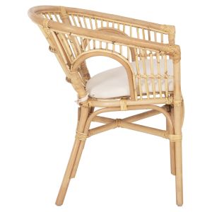 Dampar armchair, 04 rattan in natural-white cushion 59x61x80hcm Hm9929