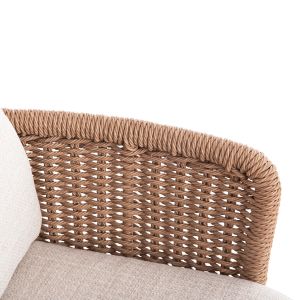 Destiny Zen armchair Sm6168 ivory color, aluminum and cushions - beige, woven 65x68x75.5-82 in cm.