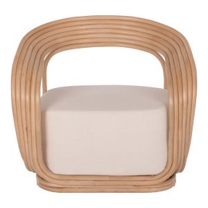 Duchess armchair natural rattan and seat in white Hm9478