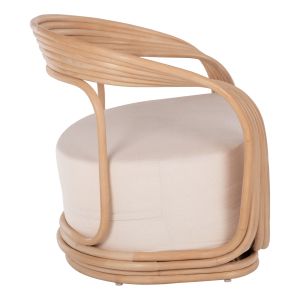 Duchess armchair natural rattan and seat in white Hm9478