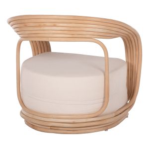 Duchess armchair natural rattan and seat in white Hm9478