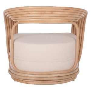 Duchess armchair natural rattan and seat in white Hm9478