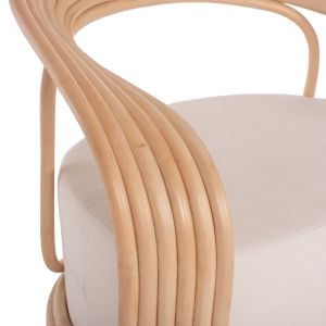 Duchess armchair natural rattan and seat in white Hm9478