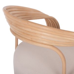 Duchess armchair natural rattan and seat in white Hm9478