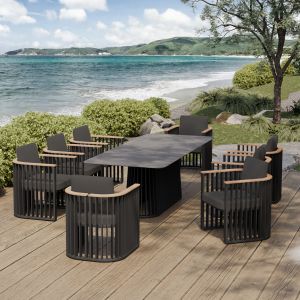 Armchair Eternity Sm6174, anthracite, gray, cushions 64x65x68.5-82cm.