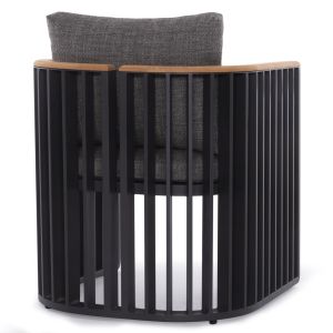 Armchair Eternity Sm6174, anthracite, gray, cushions 64x65x68.5-82cm.