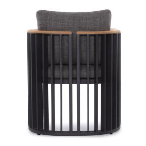 Armchair Eternity Sm6174, anthracite, gray, cushions 64x65x68.5-82cm.