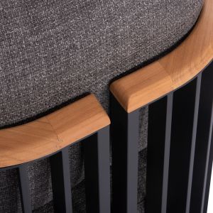 Armchair Eternity Sm6174, anthracite, gray, cushions 64x65x68.5-82cm.