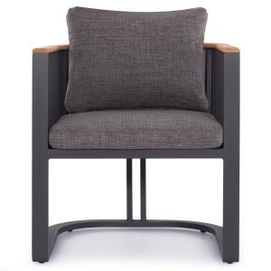 Armchair Eternity Sm6176, anthracite, gray, cushions 64x65x68.5 cm.