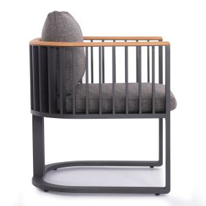 Armchair Eternity Sm6176, anthracite, gray, cushions 64x65x68.5 cm.