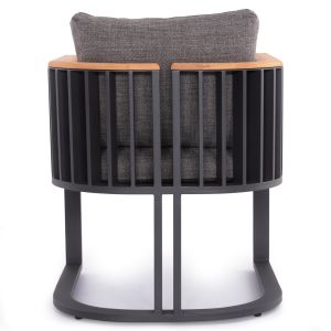 Armchair Eternity Sm6176, anthracite, gray, cushions 64x65x68.5 cm.