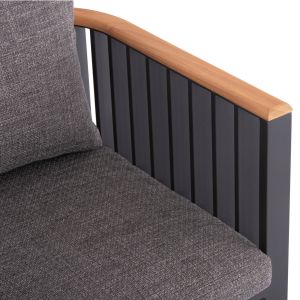 Armchair Eternity Sm6176, anthracite, gray, cushions 64x65x68.5 cm.