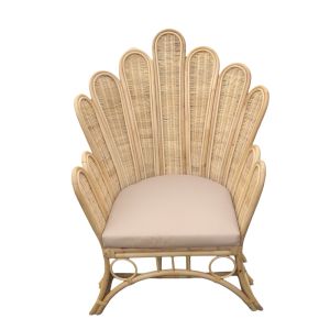 Armchair Fragia natural rattan beige cushion 103x90x120cm