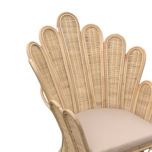 Armchair Fragia natural rattan beige cushion 103x90x120cm