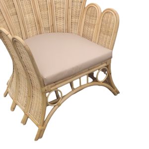 Armchair Fragia natural rattan beige cushion 103x90x120cm
