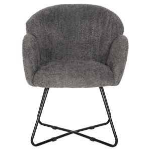 Armchair Harnis Hm9603,01 gray boucle with black metal base 82x62x72hcm