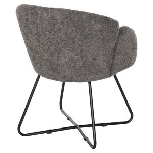 Armchair Harnis Hm9603,01 gray boucle with black metal base 82x62x72hcm