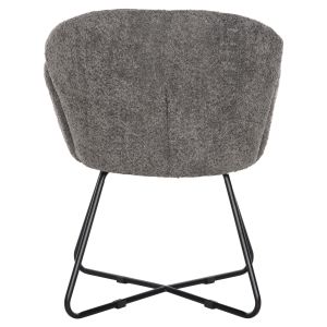 Armchair Harnis Hm9603,01 gray boucle with black metal base 82x62x72hcm