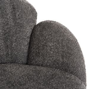 Armchair Harnis Hm9603,01 gray boucle with black metal base 82x62x72hcm