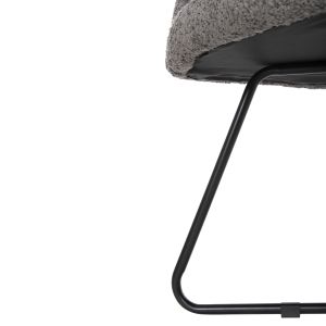 Armchair Harnis Hm9603,01 gray boucle with black metal base 82x62x72hcm