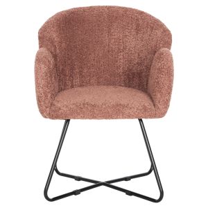 Armchair Harnis Hm9603,02 pink boucle with black metal base 82x62x72hcm