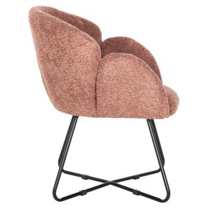 Armchair Harnis Hm9603,02 pink boucle with black metal base 82x62x72hcm