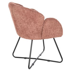 Armchair Harnis Hm9603,02 pink boucle with black metal base 82x62x72hcm