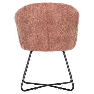 Armchair Harnis Hm9603,02 pink boucle with black metal base 82x62x72hcm