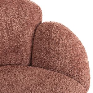 Armchair Harnis Hm9603,02 pink boucle with black metal base 82x62x72hcm