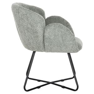 Armchair Harnis Hm9603,05 boucle pistachio color with black metal base 82x62x72hcm