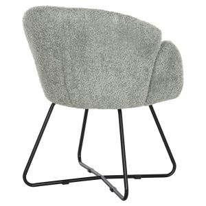 Armchair Harnis Hm9603,05 boucle pistachio color with black metal base 82x62x72hcm