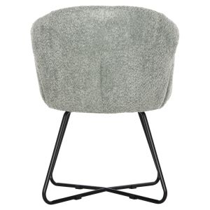 Armchair Harnis Hm9603,05 boucle pistachio color with black metal base 82x62x72hcm