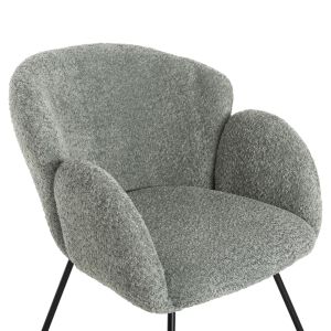 Armchair Harnis Hm9603,05 boucle pistachio color with black metal base 82x62x72hcm