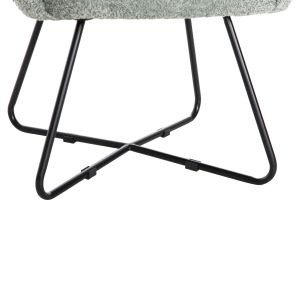 Armchair Harnis Hm9603,05 boucle pistachio color with black metal base 82x62x72hcm