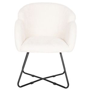 Armchair Harnis Hm9603,06 boucle ecru color with black metal base 82x62x72hcm