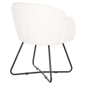 Armchair Harnis Hm9603,06 boucle ecru color with black metal base 82x62x72hcm