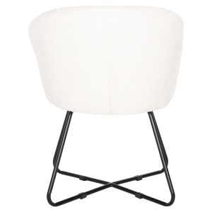 Armchair Harnis Hm9603,06 boucle ecru color with black metal base 82x62x72hcm