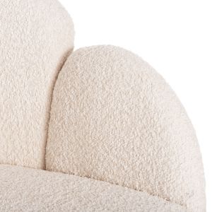 Armchair Harnis Hm9603,06 boucle ecru color with black metal base 82x62x72hcm
