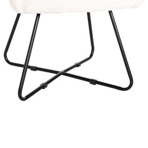 Armchair Harnis Hm9603,06 boucle ecru color with black metal base 82x62x72hcm