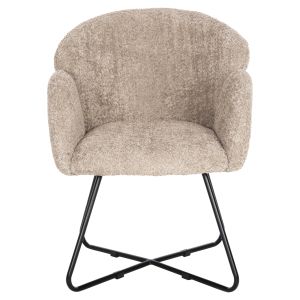 Armchair Harnis Hm9603,08 beige boucle with black metal base 82x62x72hcm