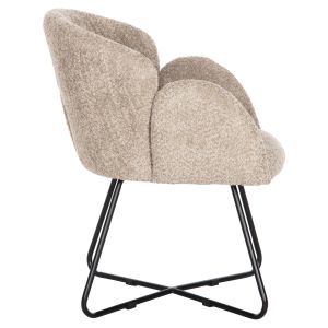 Armchair Harnis Hm9603,08 beige boucle with black metal base 82x62x72hcm