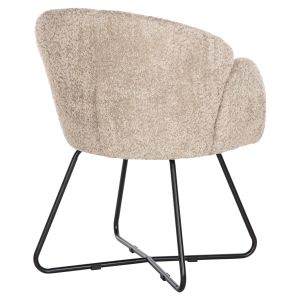 Armchair Harnis Hm9603,08 beige boucle with black metal base 82x62x72hcm