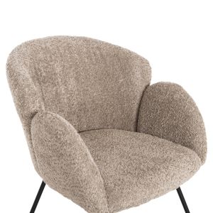 Armchair Harnis Hm9603,08 beige boucle with black metal base 82x62x72hcm