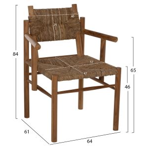 Armchair Hm9378 made of solid teak wood