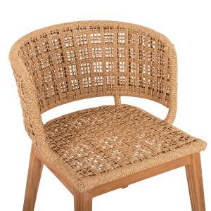 Indoors Farley Hm9827 armchair made of teak wood with synthetic rope in natural color 57x58x86cm