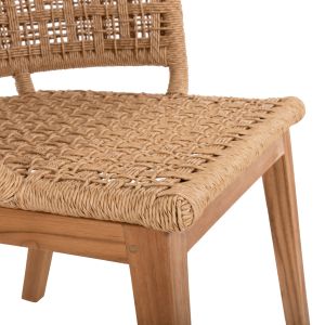 Indoors Farley Hm9827 armchair made of teak wood with synthetic rope in natural color 57x58x86cm