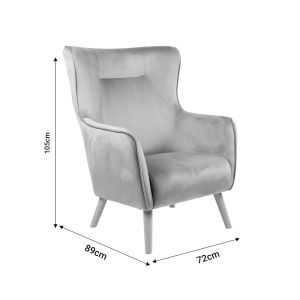 Armchair Insicive damask plush color pale pink 72x89x105cm