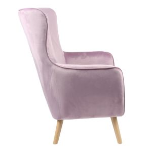 Armchair Insicive damask plush color pale pink 72x89x105cm