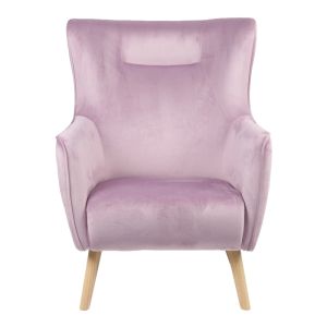 Armchair Insicive damask plush color pale pink 72x89x105cm